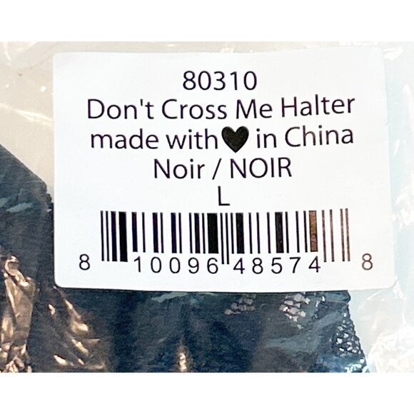 We Are HAH Women's Don't Cross Me Halter Bra Black Size L NWT - Picture 1 of 5